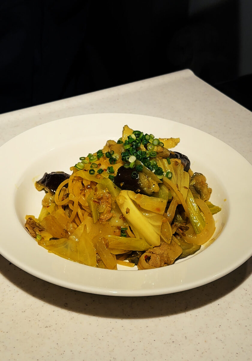 ワンパン！豚バラとキャベツのパスタ